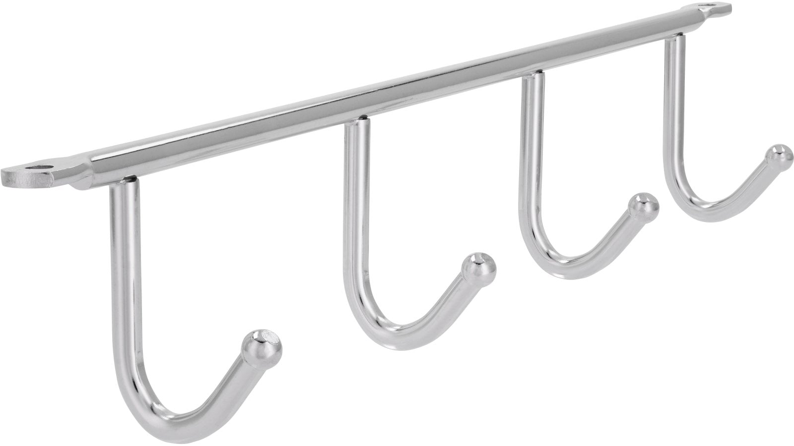 Hakenleiste Sandhausen Stahl chrom glänzend - 272 mm lang  vor weißem Hintergrund