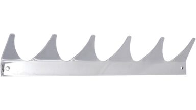 Hakenleiste Zerbst Stahl chrom glänzend - 321 mm lang  vor weißem Hintergrund