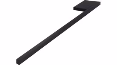 Handtuchhalter Freilassing Aluminium schwarz - 380 mm lang vor weißem Hintergrund