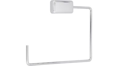 Handtuchhalter Lauingen Stahl - Kunststoff chrom glänzend galvanisiert chrom glänzend grau - 164 mm lang vor weißem Hintergrund