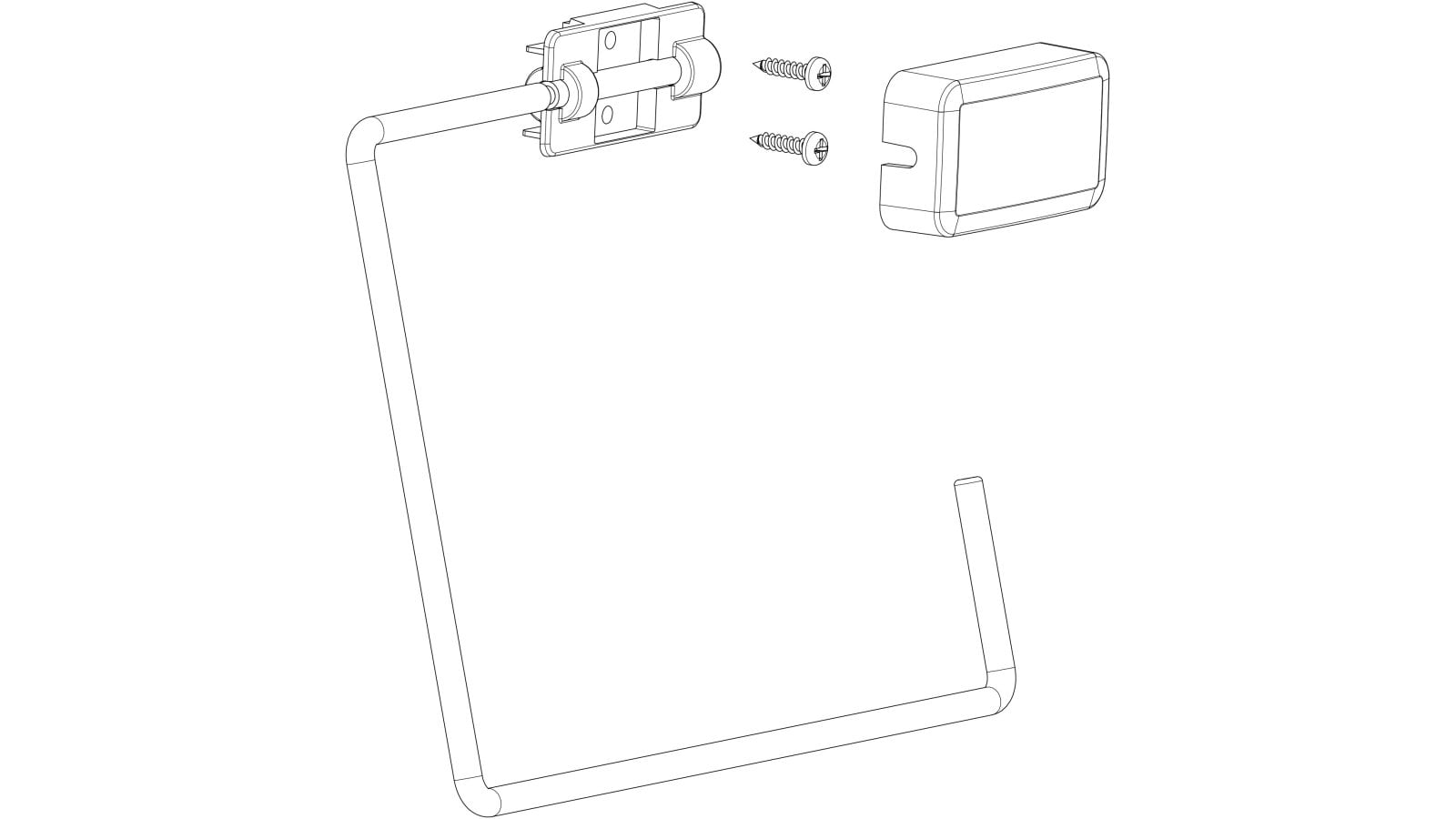 Handtuchhalter Lauingen Stahl - Kunststoff chrom glänzend galvanisiert chrom glänzend grau - 164 mm lang  vor weißem Hintergrund