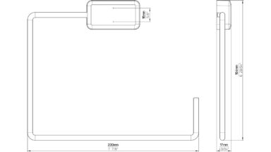 Handtuchhalter Lauingen Stahl - Kunststoff chrom glänzend galvanisiert chrom glänzend grau - 164 mm lang  vor weißem Hintergrund