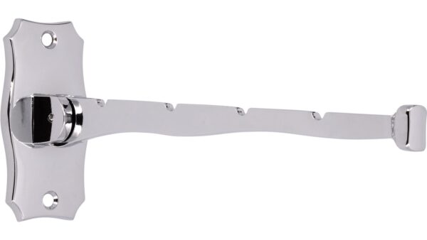 Klapparm Fulda Druckguss chrom glänzend - 204 mm lang vor weißem Hintergrund