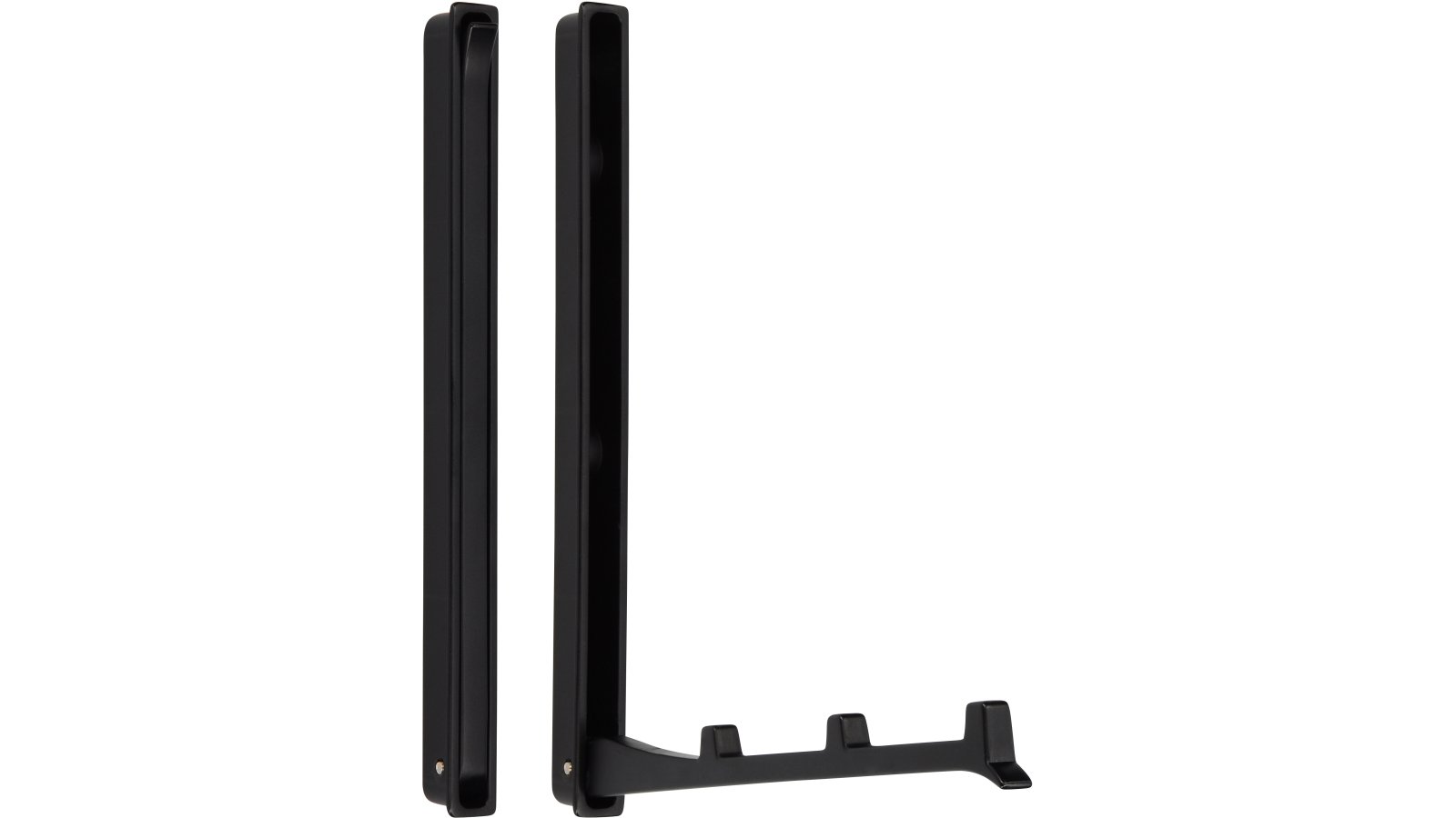 Klapparm Hude Druckguss schwarz matt pulverbeschichtet - 177 mm lang  vor weißem Hintergrund