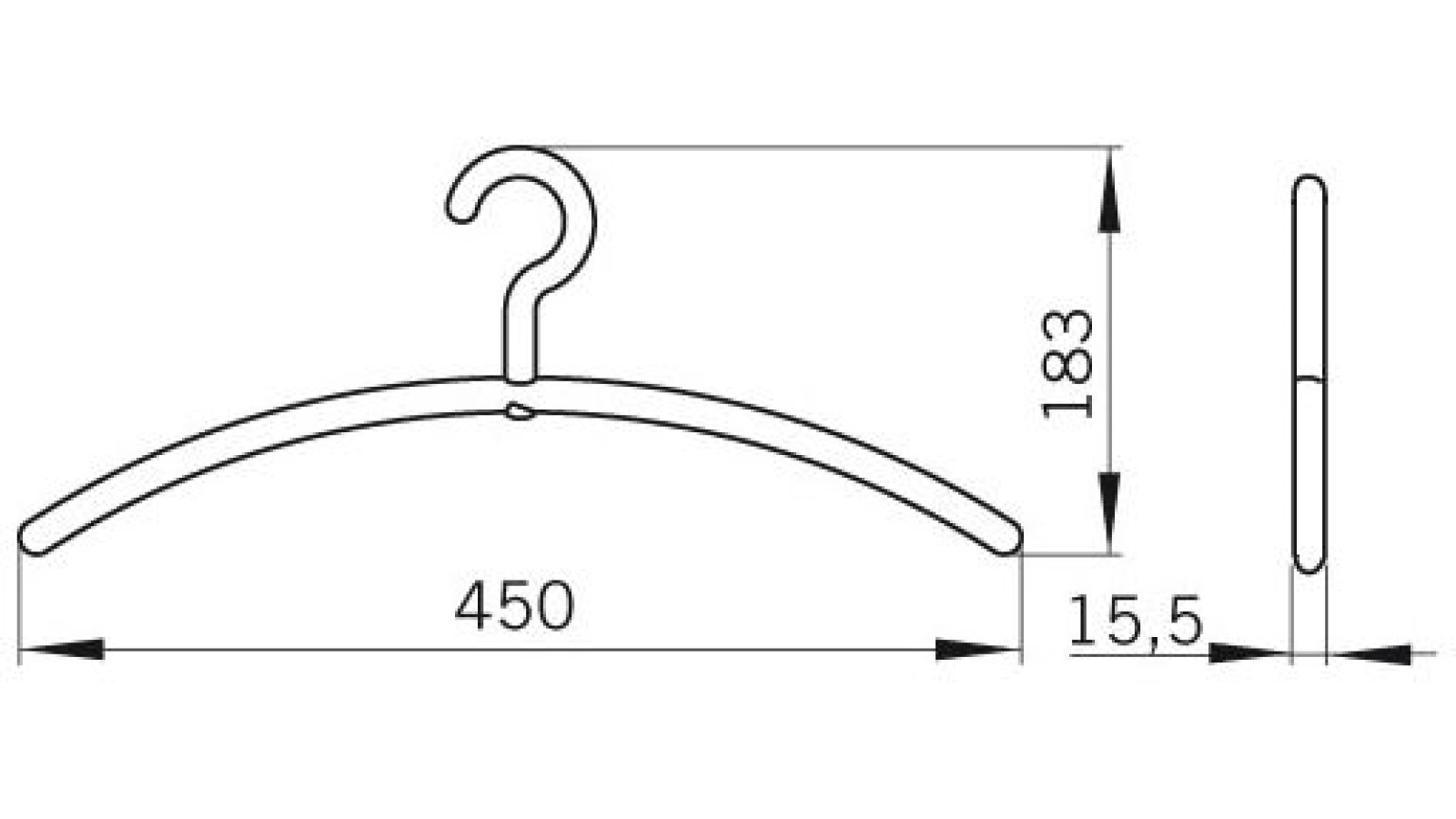 Kleiderbügel Aichtal Kunststoff - schwarz-braun - 450 mm lang  vor weißem Hintergrund