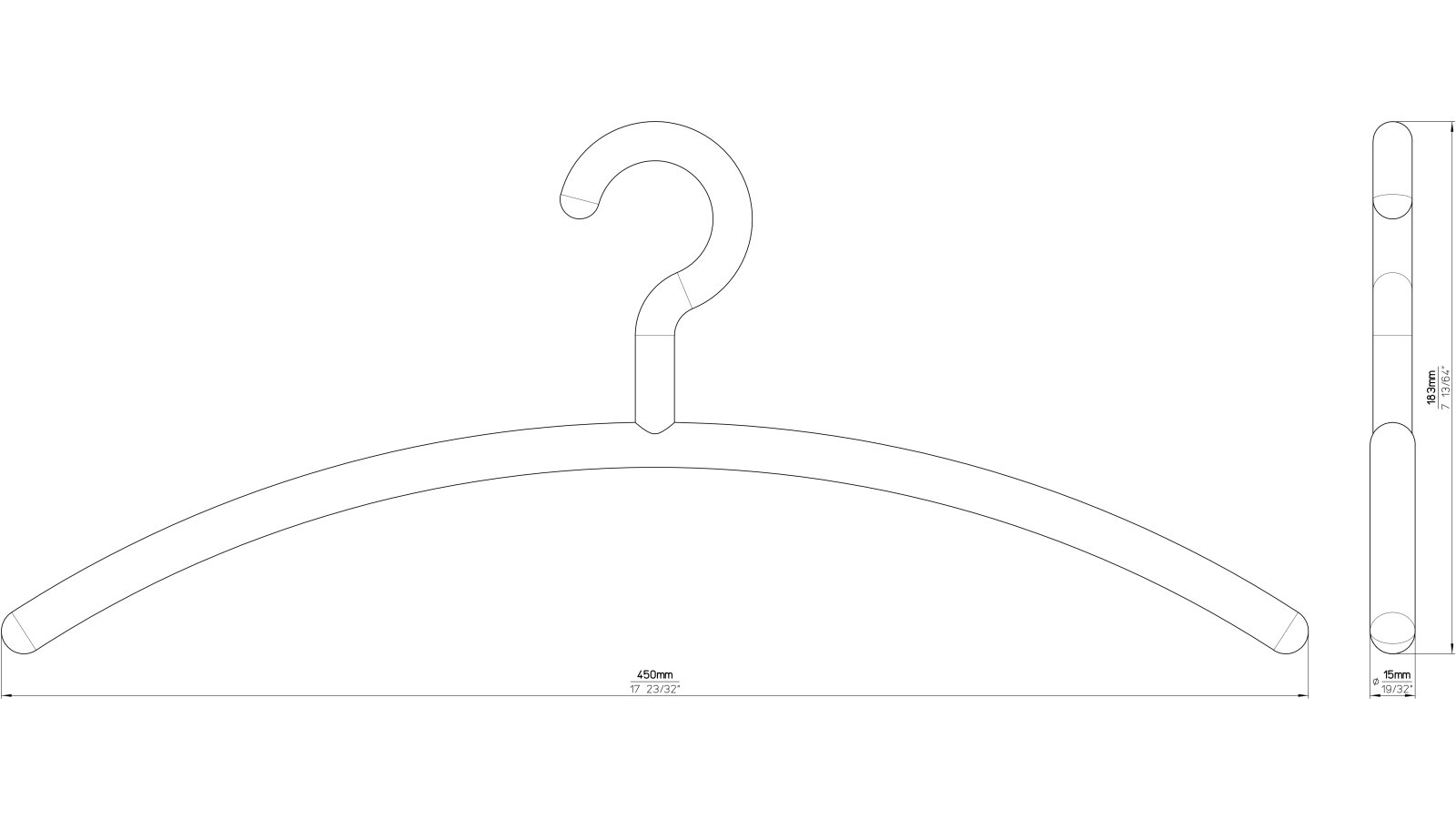 Kleiderbügel Aichtal Kunststoff weiß - 450 mm lang  vor weißem Hintergrund