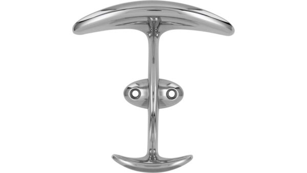 Haken Bad-Driburg Druckguss chrom glänzend - 105 mm lang  vor weißem Hintergrund