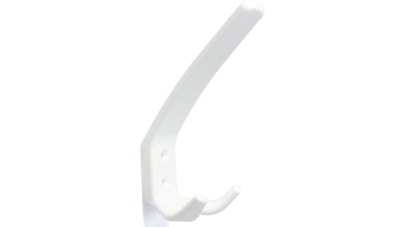 Kleiderhaken-Bad-Wildbad-weiss-Kunststoff-laenge-150-43030 Haken Bad-Wildbad Kunststoff - weiß - 150 mm lang vor weißem Hintergrund