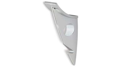 Haken Bad-Zwischenahn Druckguss chrom glänzend - 160 mm lang vor weißem Hintergrund