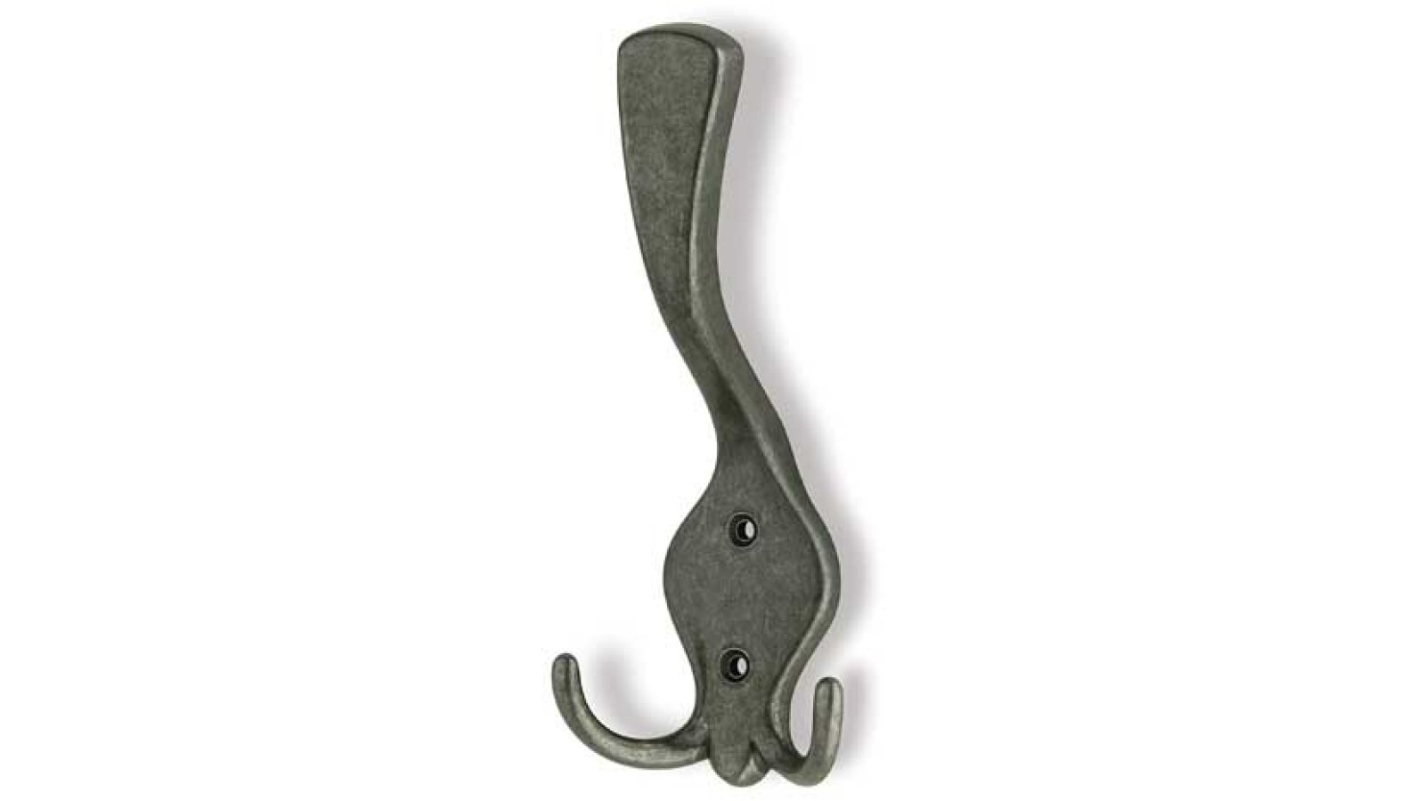 Kleiderhaken-Baden-Baden-brueniert-eisen-Eisen-Zinkdruckguss-laenge-175-206568 Haken Baden-Baden Druckguss eisenfarbig brüniert getrommelt - 175 mm lang vor weißem Hintergrund