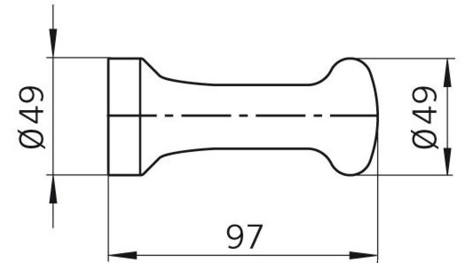 Kleiderhaken-Bedburg-Hau-buche-Holz-Holz-laenge-49-416632-technische-zeichnung Haken Bedburg-Hau Holz buche roh - 49 mm lang vor weißem Hintergrund