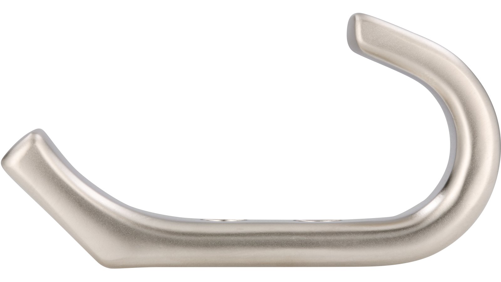 Haken Bedburg Druckguss matt vernickelt - 84 mm lang  vor weißem Hintergrund