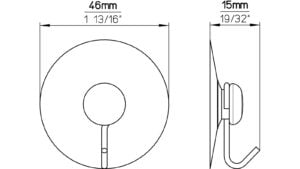 Haken Bischofswerder Stahl - Kunststoff eisklar verzinkt 5 stück - 46 mm lang  vor weißem Hintergrund