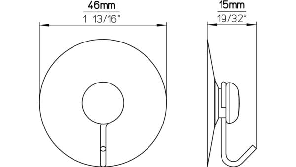 Haken Bischofswerder Stahl - Kunststoff eisklar verzinkt 5 stück - 46 mm lang  vor weißem Hintergrund