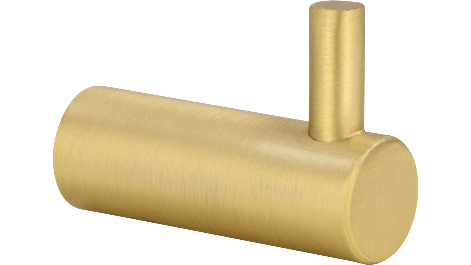 Haken Bisingen Stahl gold matt gebürstet - 28 mm lang  vor weißem Hintergrund