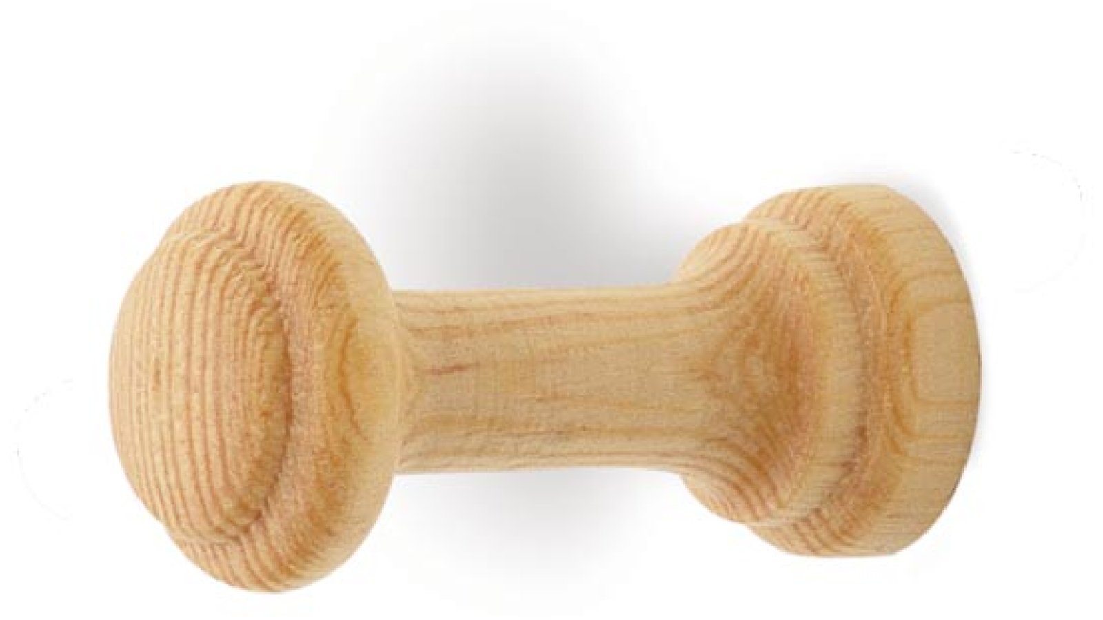 Haken Bopfingen Holz kiefer natur lackiert - 22 mm lang  vor weißem Hintergrund