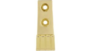 Haken Burgwedel Druckguss glänzend vermessingt - 52 mm lang  vor weißem Hintergrund