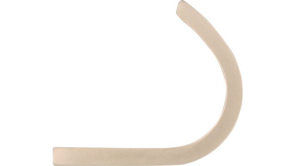 Haken Burgwedel Druckguss matt vernickelt - 52 mm lang  vor weißem Hintergrund