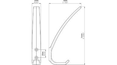 Haken Düsseldorf Kunststoff weiß - 146 mm lang  vor weißem Hintergrund