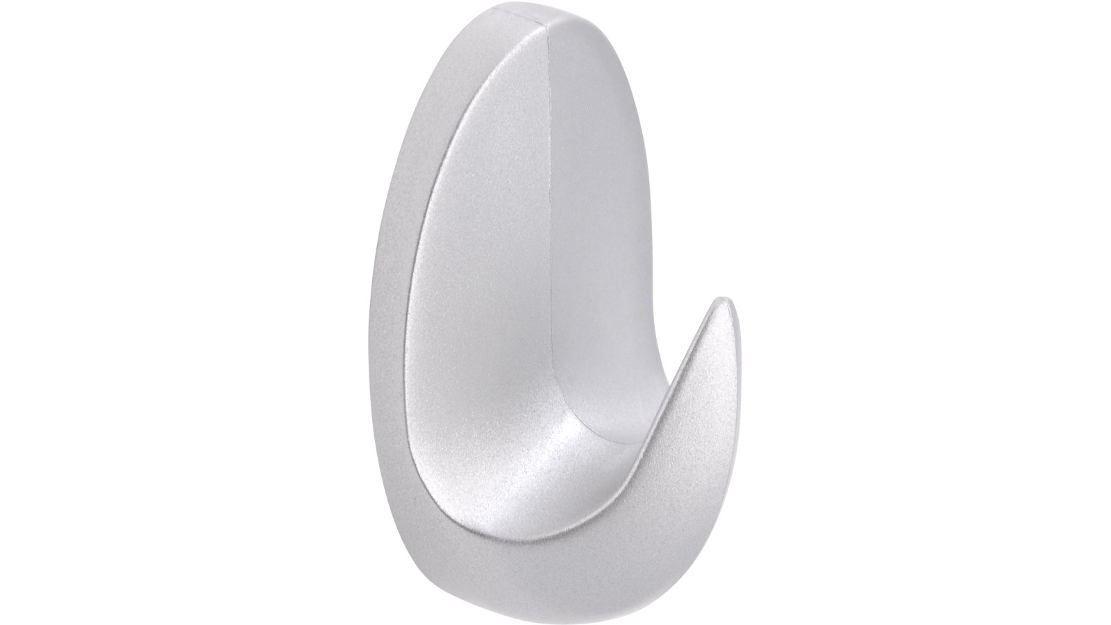 Kleiderhaken-Feldkirchen-chrom-Kunststoff-laenge-29-782296-seitlich Haken Feldkirchen Kunststoff chrom matt 3 stück - 29 mm lang vor weißem Hintergrund