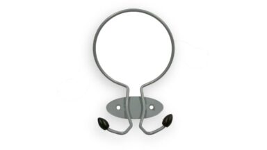 Haken Frankenberg Stahl - Kunststoff chrom matt schwarz-braun - 138 mm lang  vor weißem Hintergrund