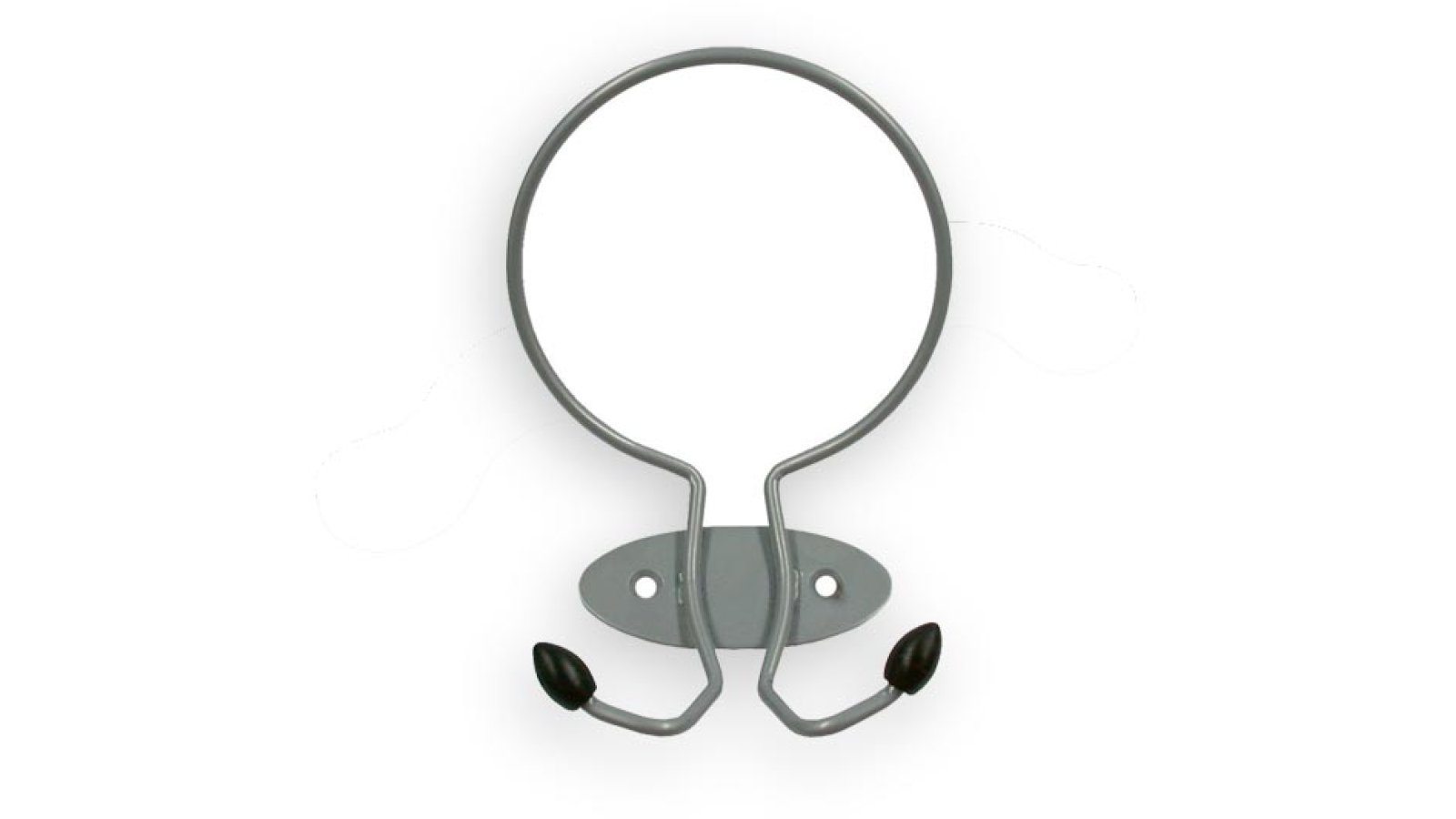 Haken Frankenberg Stahl - Kunststoff chrom matt schwarz-braun - 138 mm lang  vor weißem Hintergrund