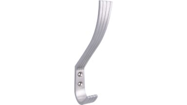 Haken Friesoythe Druckguss chrom matt - 154 mm lang vor weißem Hintergrund