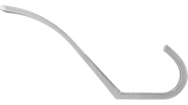 Haken Friesoythe Druckguss chrom glänzend - 154 mm lang  vor weißem Hintergrund