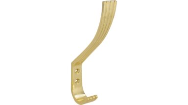Haken Friesoythe Druckguss glänzend vermessingt - 154 mm lang vor weißem Hintergrund