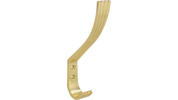 Haken Friesoythe Druckguss glänzend vermessingt - 154 mm lang  vor weißem Hintergrund