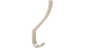 Haken Friesoythe Druckguss matt vernickelt - 154 mm lang  vor weißem Hintergrund