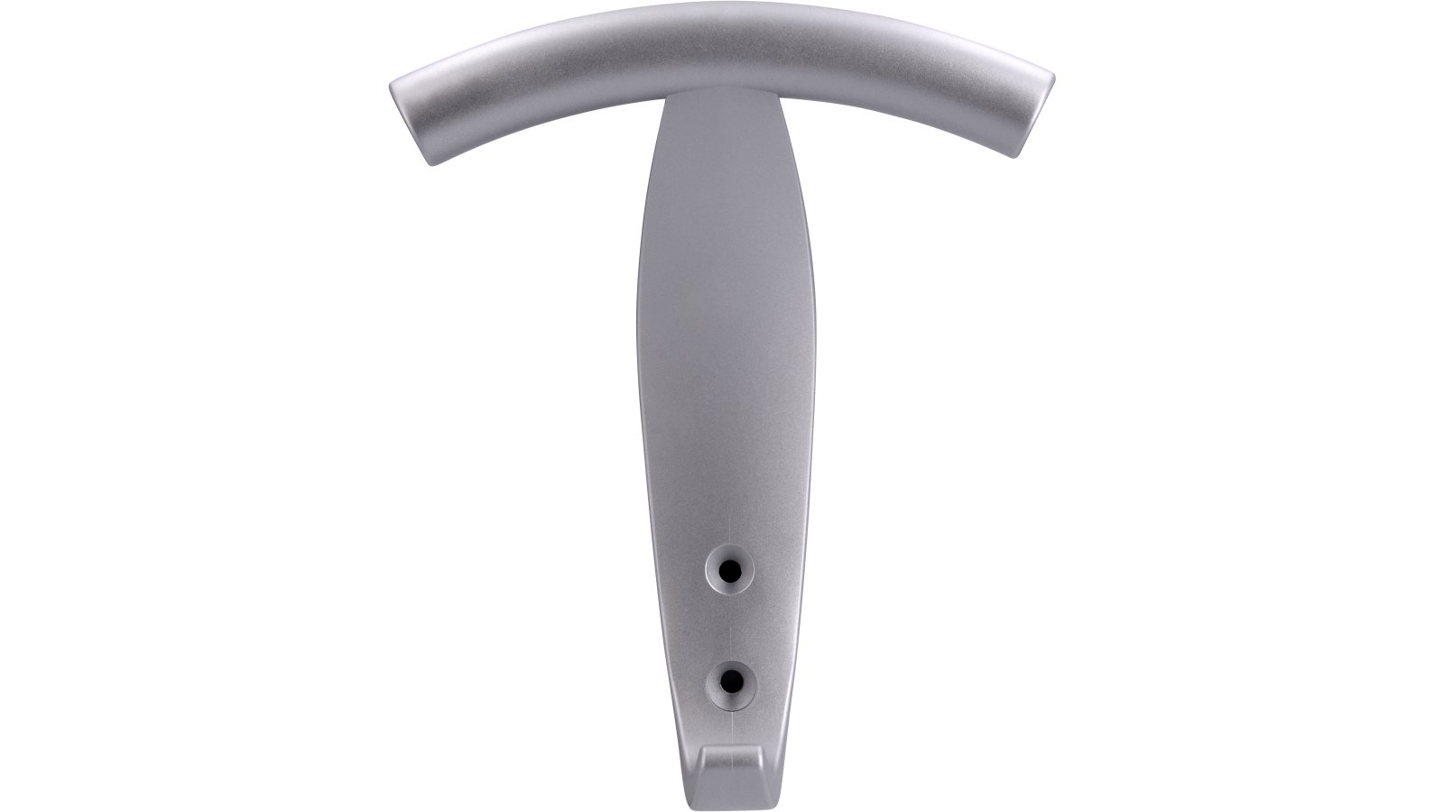 Haken Geldern Kunststoff metallisiert weißaluminium - 139 mm lang  vor weißem Hintergrund