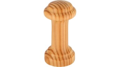 Haken Gladenbach Holz kiefer natur lackiert - 30 mm lang vor weißem Hintergrund