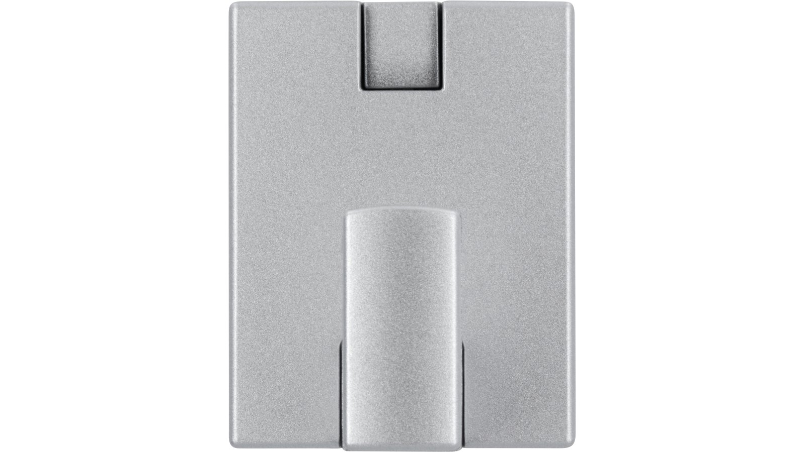 Haken Goslar Kunststoff metallisiert weißaluminium - 43 mm lang  vor weißem Hintergrund