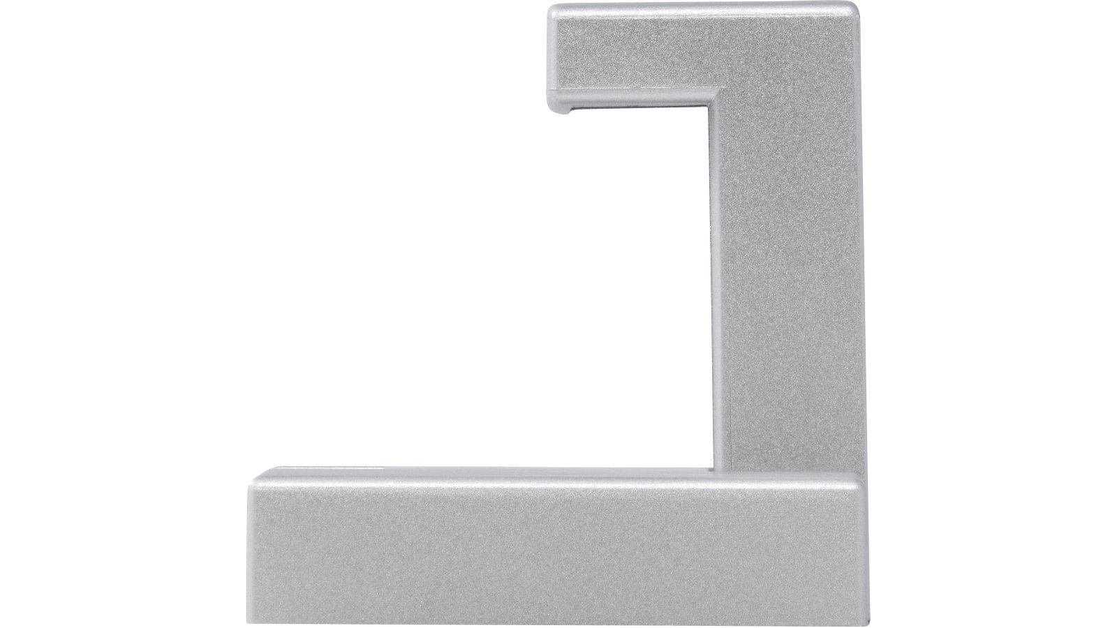 Haken Goslar Kunststoff metallisiert weißaluminium - 43 mm lang  vor weißem Hintergrund