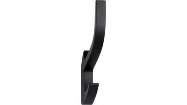 Haken Haken Druckguss schwarz matt pulverbeschichtet - 150 mm lang vor weißem Hintergrund