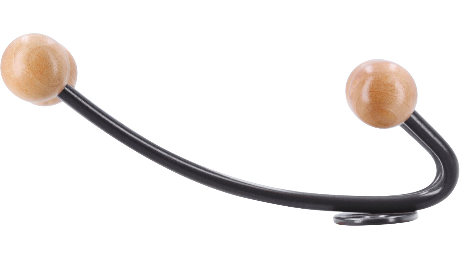 Kleiderhaken-Holte-Stukenbrock-grau-ahorn-Stahl-Holz-Holz-laenge-135-739516-stehend Haken Holte-Stukenbrock Stahl - Holz umbragrau metallic pulverbeschichtet ahorn natur lackiert - 135 mm lang vor weißem Hintergrund