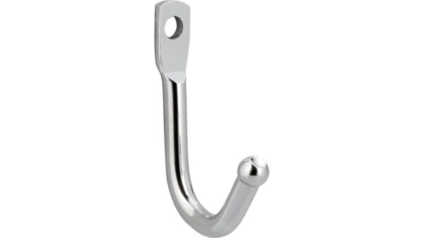 Haken Illertissen Stahl chrom glänzend 3 stück - 48 mm lang  vor weißem Hintergrund