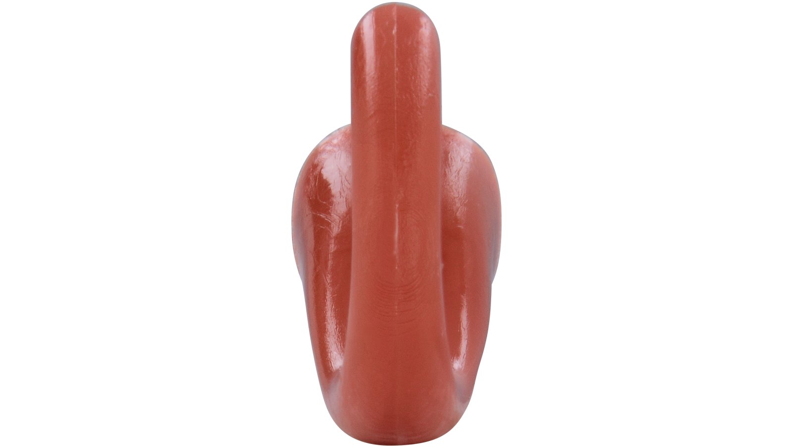 Kleiderhaken-Kalkar-braun-Kunststoff-laenge-30-569556-front Haken Kalkar Kunststoff braun 3 stück - 30 mm lang vor weißem Hintergrund