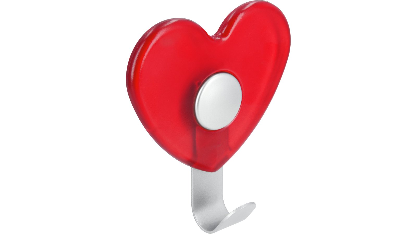 Kleiderhaken-Karlsbad-rot-transparent-alufarbig-Stahl-Glas-Kunststoff-laenge-100-707542-seitlich Haken Karlsbad Stahl - Kunststoff glaseffekt rot alufarbig pulverbeschichtet alufarbig - 100 mm lang vor weißem Hintergrund