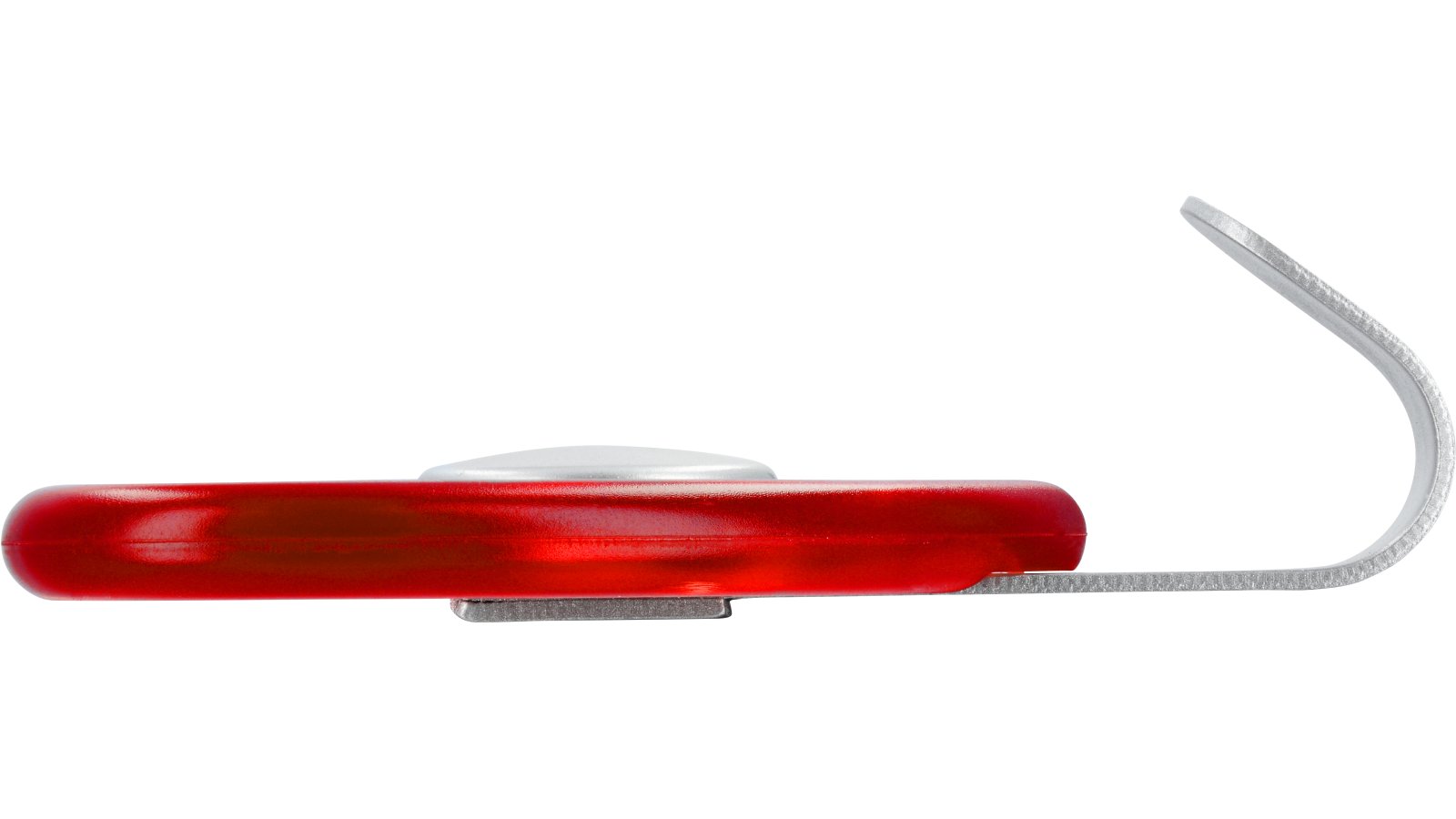 Kleiderhaken-Karlsbad-rot-transparent-alufarbig-Stahl-Glas-Kunststoff-laenge-100-707542-stehend Haken Karlsbad Stahl - Kunststoff glaseffekt rot alufarbig pulverbeschichtet alufarbig - 100 mm lang vor weißem Hintergrund