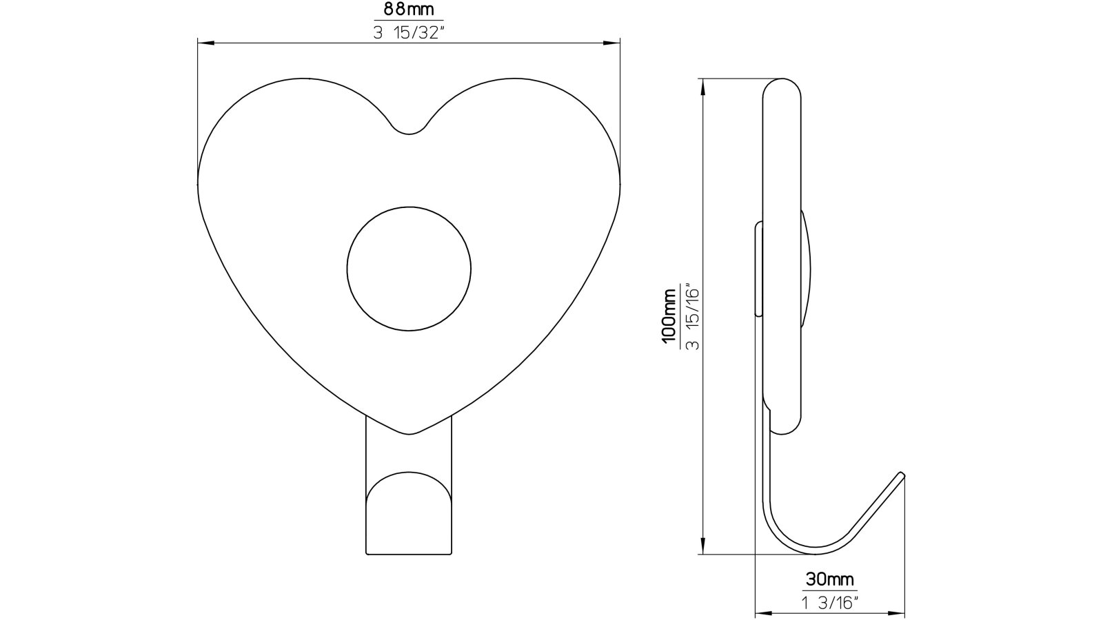 Kleiderhaken-Karlsbad-rot-transparent-alufarbig-Stahl-Glas-Kunststoff-laenge-100-707542-technische-zeichnung Haken Karlsbad Stahl - Kunststoff glaseffekt rot alufarbig pulverbeschichtet alufarbig - 100 mm lang vor weißem Hintergrund
