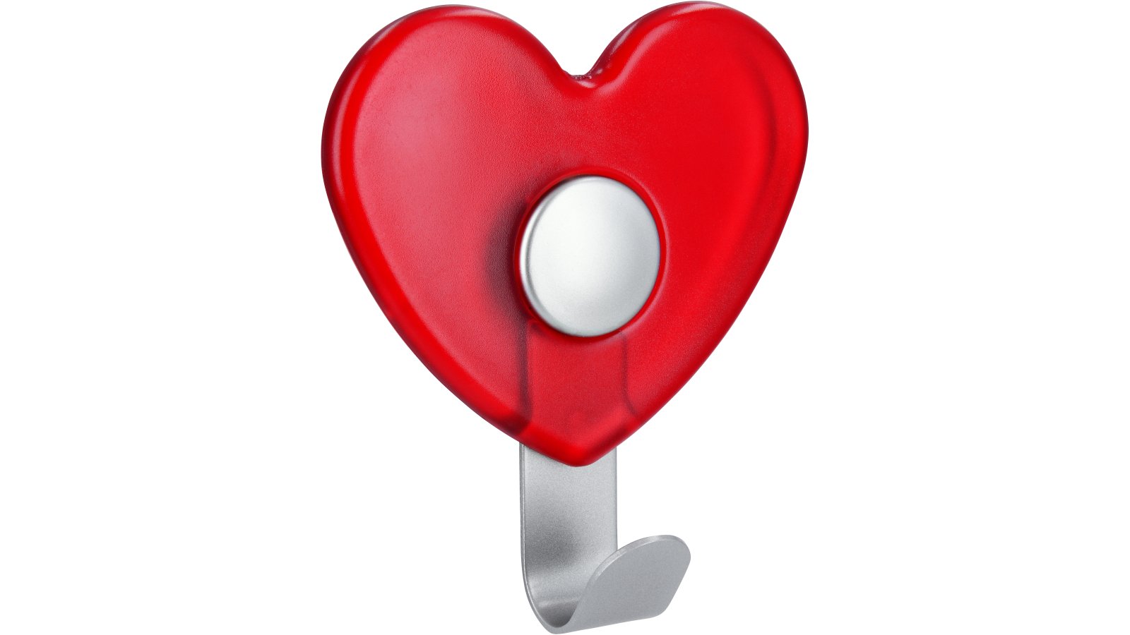 Kleiderhaken-Karlsbad-rot-transparent-alufarbig-Stahl-Glas-Kunststoff-laenge-100-707542 Haken Karlsbad Stahl - Kunststoff glaseffekt rot alufarbig pulverbeschichtet alufarbig - 100 mm lang vor weißem Hintergrund