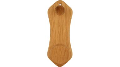 Haken Kerken Holz eiche natur lackiert - 153 mm lang  vor weißem Hintergrund