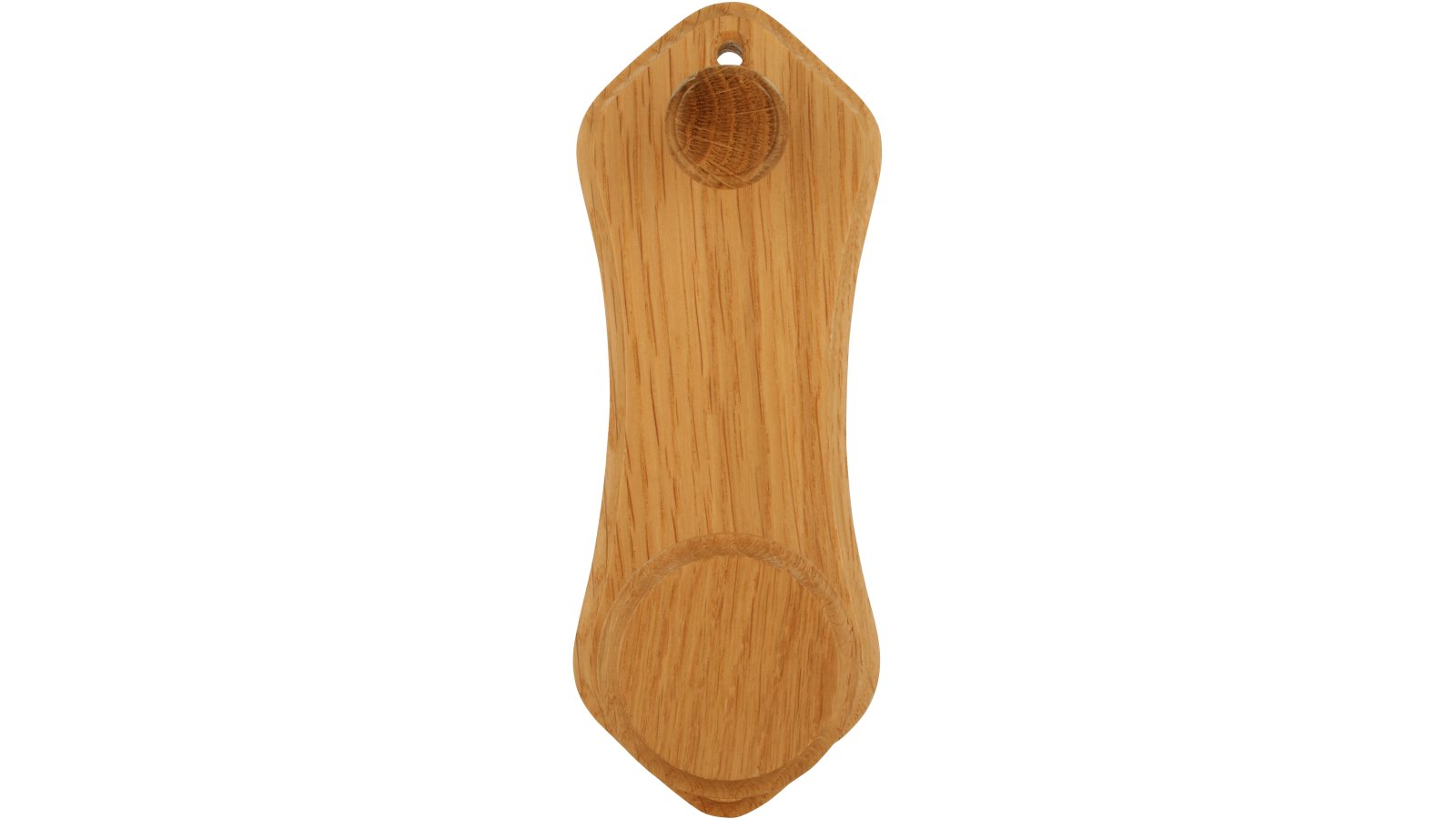 Haken Kerken Holz eiche natur lackiert - 153 mm lang  vor weißem Hintergrund