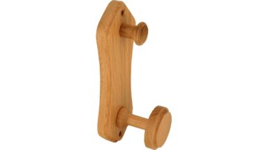 Haken Kerken Holz eiche natur lackiert - 153 mm lang  vor weißem Hintergrund