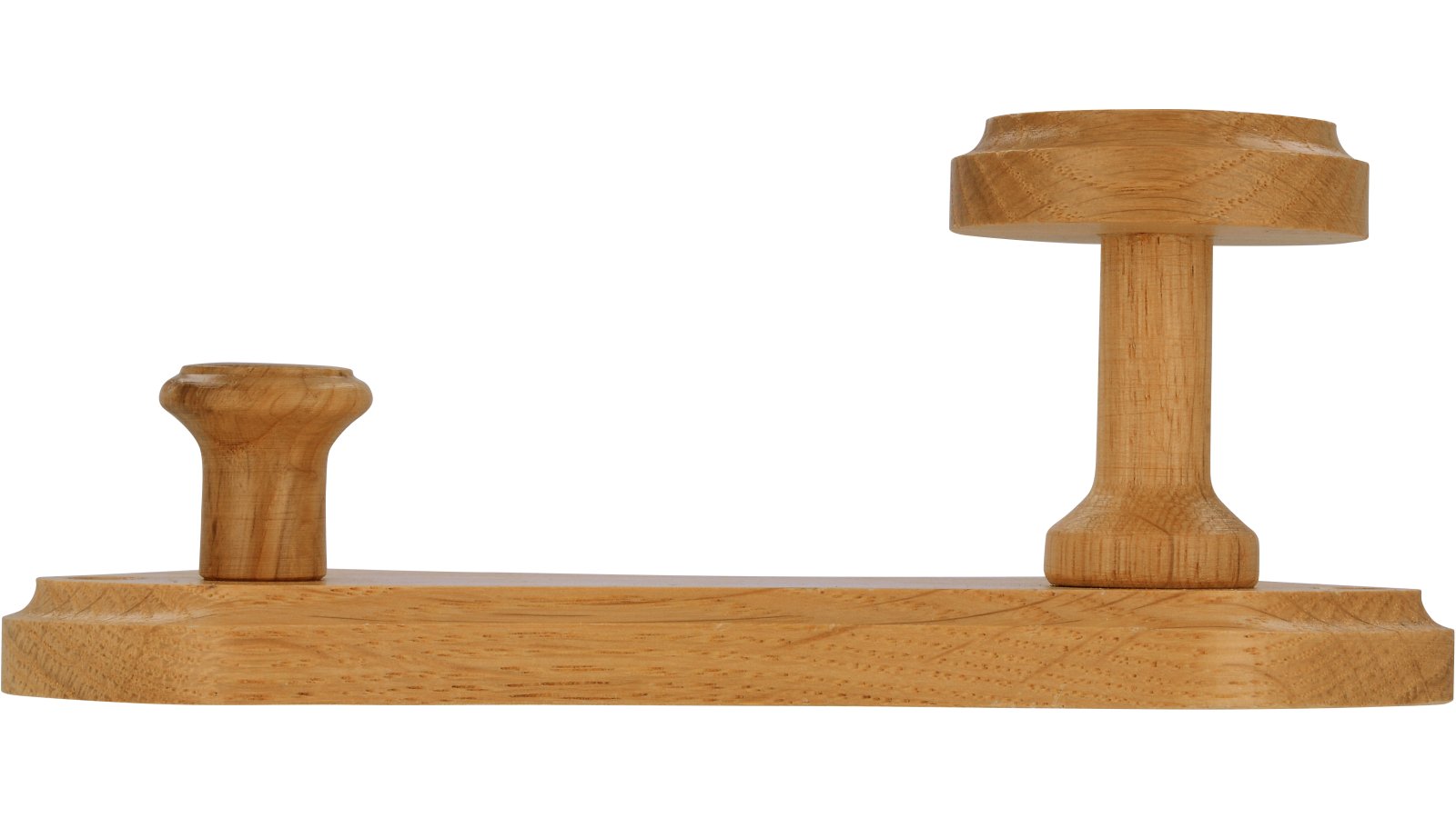 Haken Kerken Holz eiche natur lackiert - 153 mm lang  vor weißem Hintergrund