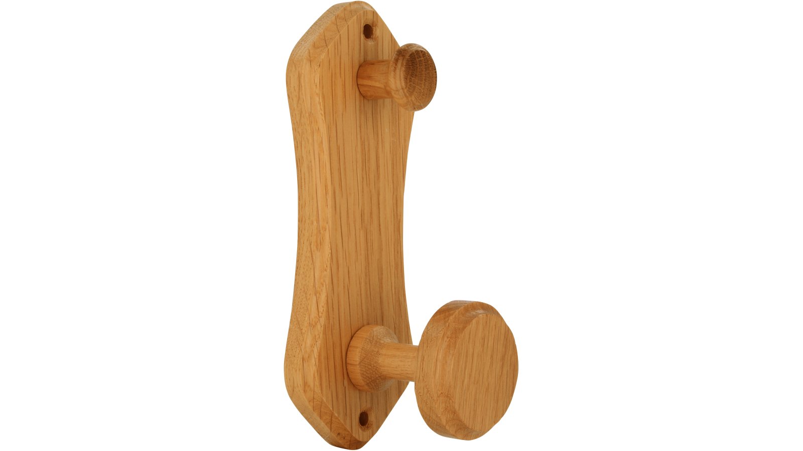 Haken Kerken Holz eiche natur lackiert - 153 mm lang  vor weißem Hintergrund