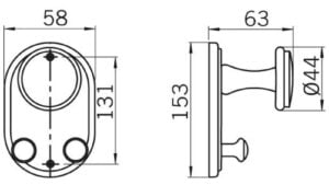 Haken Kerken Holz fichte roh - 153 mm lang  vor weißem Hintergrund