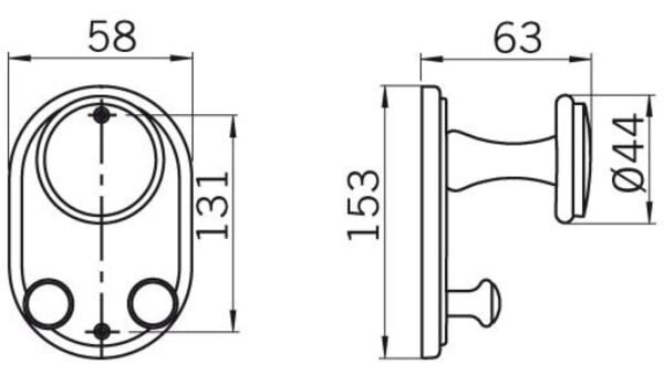 Haken Kerken Holz fichte roh - 153 mm lang  vor weißem Hintergrund